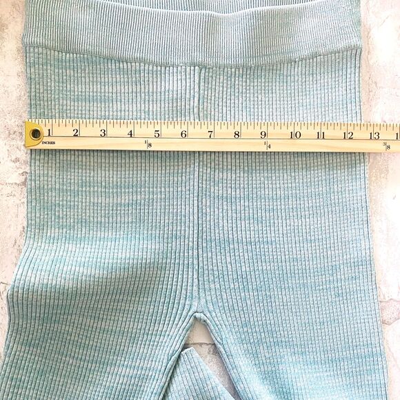Le Ore Rimini Green Marled Ribbed Knit Stretchy Trousers Revolve Sustainable S - Picture 6 of 14